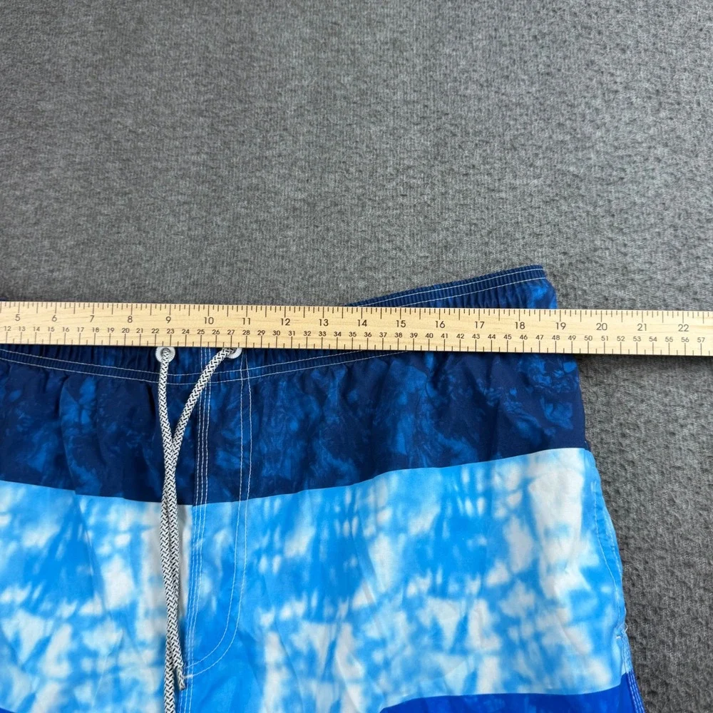 Big Wave Fun Club Swim Trunks Men's 4XL Blue Tie Dye Colorblock Board Shorts